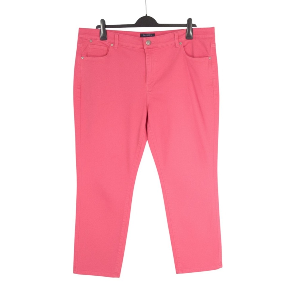 TALBOTS Simply Flattering PINK Denim HIGH-RISE Skinny ANKLE JEGGING JEANS Sz 22W